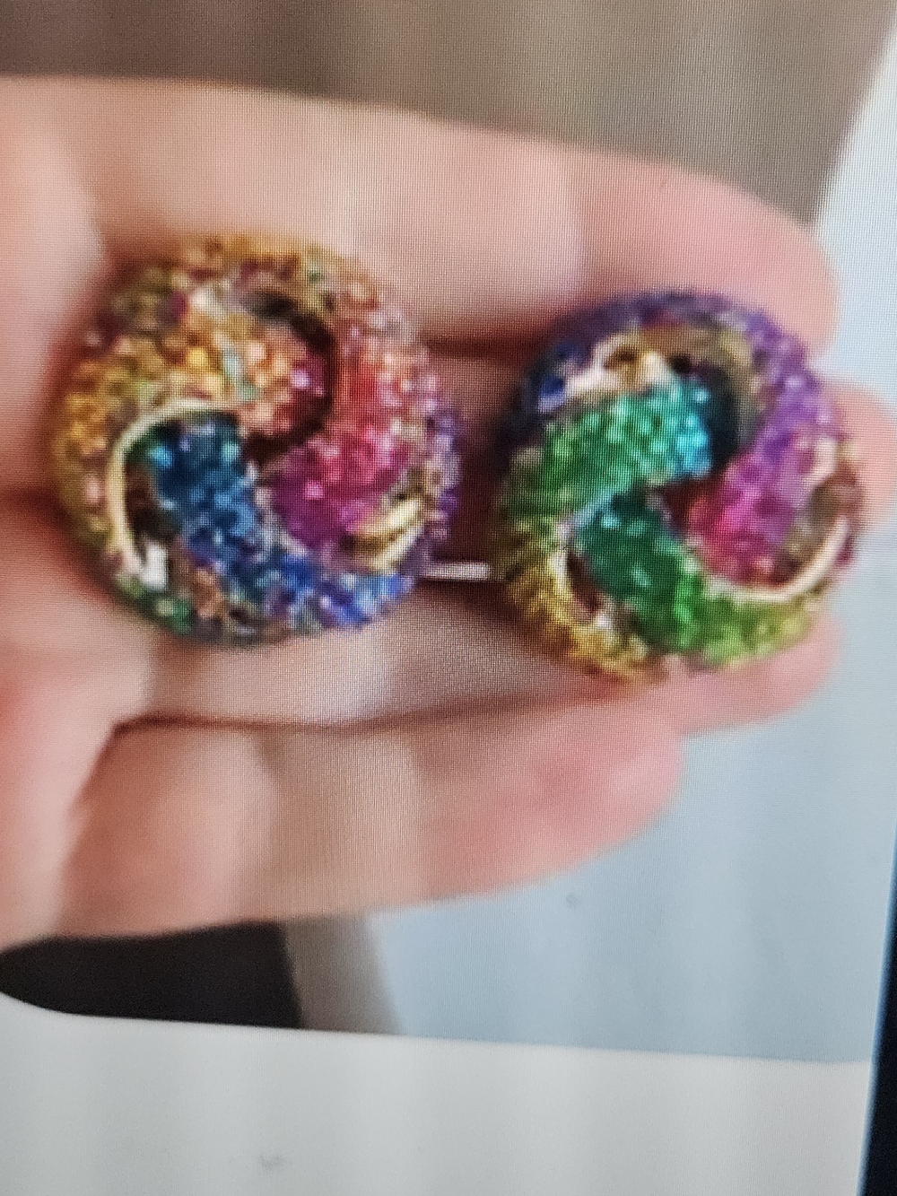 Multicolor Crystal Knot Stud Earrings